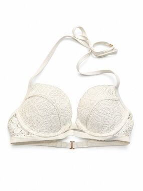 Abercrombie Padded Push-up Lace Bikini Top Small White